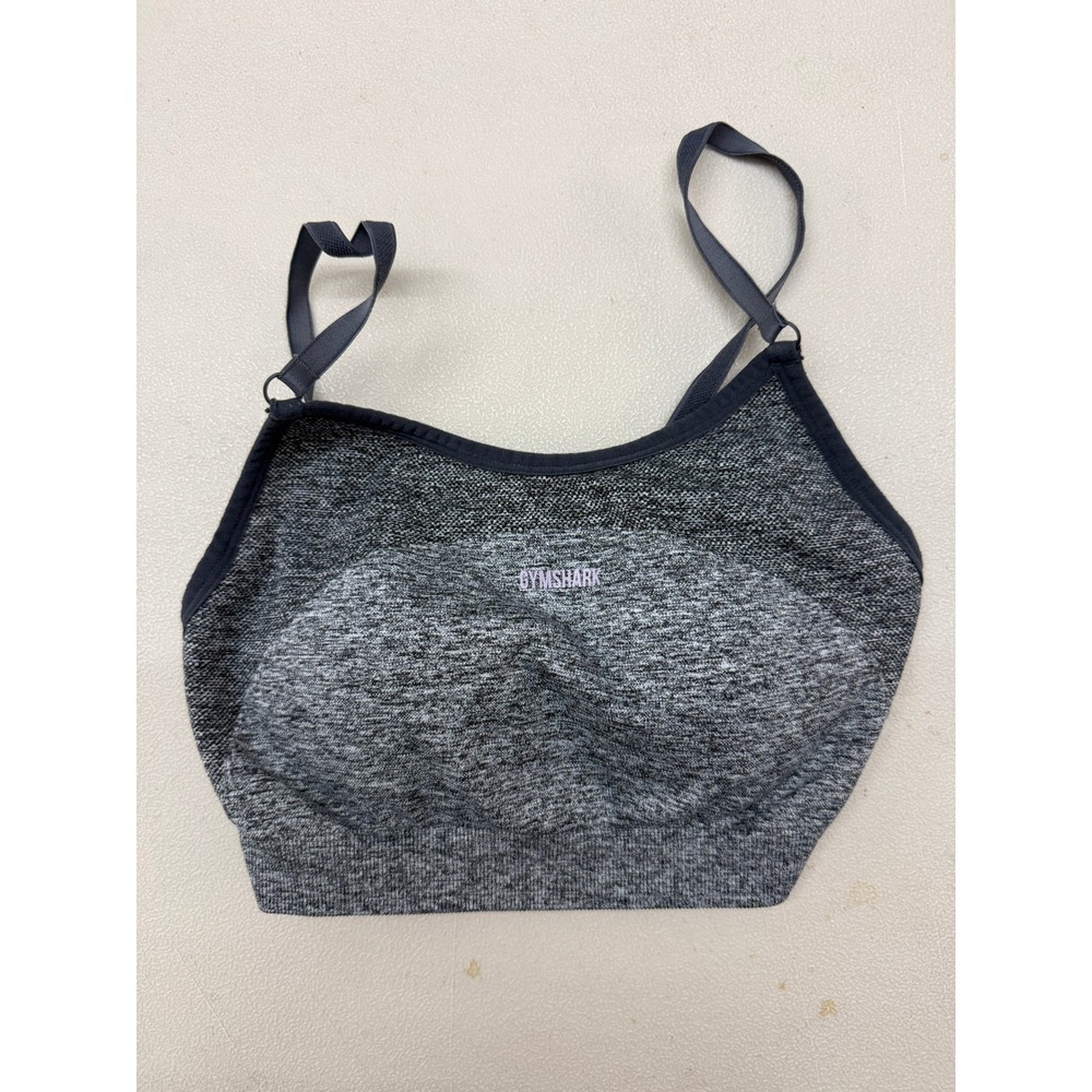 Gymshark Dry Seamless Sports Bra Grey Purple Marl Adjustable Straps Small